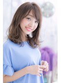 前髪カール斜めバング美シルエットニュアンスカラーくびれヘアa1