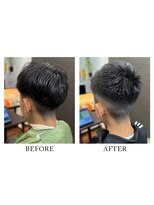 ヘアーメイク クーラ 行橋店(Hair make CURA)&nbsp;[清潔感メンズナチュラル]メンズベリーショート刈り上げブラック