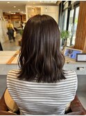 【切りっぱなしボブ】【オリーブベージュ】【10代、20代、30代】