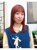オレンジカラー×顔まわりレイヤー