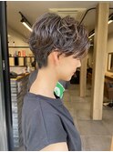 ショートボブパーマ20代30代40代イヤリングカラー大人可愛い