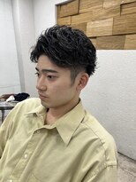 アジールヘア 所沢プロペ通り店(agir hair) ダークアッシュブラックスパイラルパーマメンズカット所沢練馬