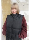 ハイトーンボブに顔まわりレイヤー