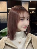 ショートヘアーピンクベージュ髪質改善　赤坂見附