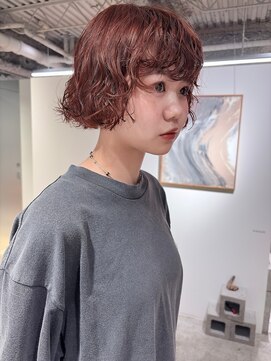 ナヌーク ダイカンヤマ(nanuk daikanyama) レッドカラーボブパーマ