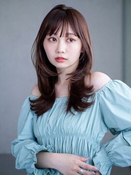 アイティーバイアルバム 松戸店(IT by ALBUM) グレージュオリーブベージュ顔周りレイヤー韓国ヘア_F30143