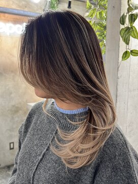 アポロ 横浜駅店(apollo) ハイライトバレイヤージュ/ハイライト/バレイヤージュ/横山