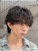 渋谷波巻きスパイラルパーマシャドウパーマメンズマッシュウルフ