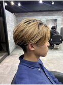 メンズセンターパート
