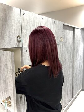 キャパ セントラル 天神 大名店(CAPA central) チェリーピンク 中明度カラー ブリーチカラー 髪質改善 10代