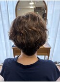 明るめベージュで白髪ぼかし