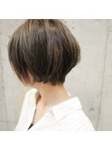 「&-hair」大人かわいい小顔グレージュ☆エアリー前下がりボブ
