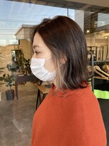 ナンバー(number+)&nbsp;大人可愛いストレートくびれボブインナーカラー肩ライン外ハネ