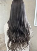 ロング シルバーグレー グレージュ 透けカラー