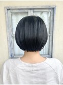 ＊ 品ある丸み。黒髪ショートボブ
