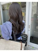 *透けるグレージュ ロングヘア 透明感 三宮美容室 神戸美容室