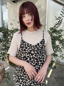 ローウェ 愛知豊橋(Louwe) 髪質改善トリートメント透明感ベージュカラーボブヘアセット豊橋