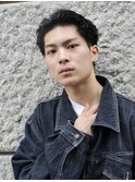 ワイルドアップバング刈り上げツーブロックオールバック