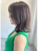 大人可愛い20代30代40代◎前髪パーマグレーベージュミディアム