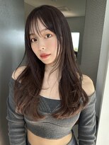 サイン 渋谷(SIGN)&nbsp;ふんわりミディアムシースルーバングアッシュカラー大人ボブ