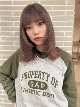 ニューヨークニューヨーク 三宮店(NYNY) ミディアムレイヤー/パープルグレージュカラー