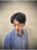 "人気"センターパート縦落ちパーマ#田町#理容室