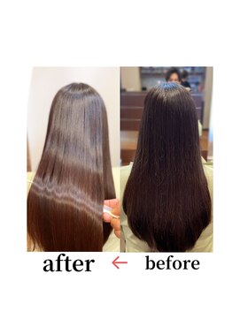 カーサインフィニテイ Hair Design caRsa INFINITY 髪質改善　美髪ストレート　チョコブラウン
