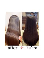 カーサインフィニテイ Hair Design caRsa INFINITY 髪質改善　美髪ストレート　チョコブラウン