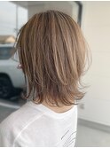 透明感♪髪質改善カラー小顔艶感ミディミルクティーベージュ