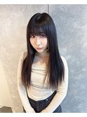学生ロングプルエク相談黒髪ストレートでも馴染む姫カット