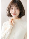 □グレーベージュゆるふわ小顔Aラインボブ316川口20代30代40代
