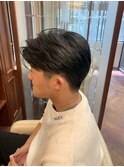 ナチュラルアップバング × 刈り上げショート