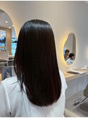 アプリコットオレンジグロッシーブラックのナチュラルロング