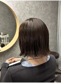 ボブ・切りっぱなし・明るめの白髪染め・ヘアドネーション