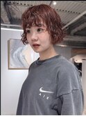 レッドカラーにボブパーマ!