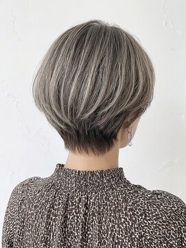 カバーヘア ブリス 志木南口駅前店(COVER HAIR bliss) 白髪ぼかしハイライトグレージュ/丸みショートボブ40代50代p志木