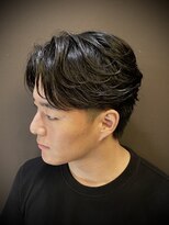 ヒロギンザバーバーショップ 新宿店(HIRO GINZA BARBER SHOP) センターパート ニュアンスパーマ