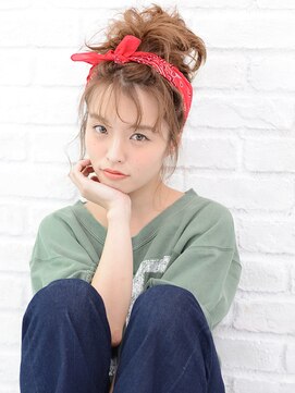 アースオーセンティック 扶桑店(EARTH Authentic) "スケルトンバング×バンダナのヘアアレンジ