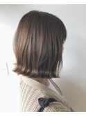 切りっぱなしボブ☆ミントカーキアッシュ