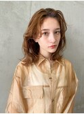 外国人風　キャラメルベージュ　ダブルカラー