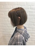 30代40代 前下がりショートボブ ボブ ベージュカラー 着物ヘア