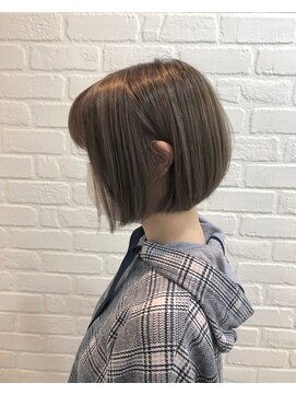 デイジー インデックスヘア 大島店(DAISY index hair) 30代40代 前下がりショートボブ ボブ ベージュカラー 着物ヘア