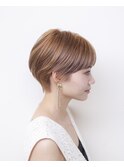 オレンジベージュ#ダブルカラー#マッシュショート＃ケアブリーチ
