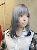 グレー シルバー ブリーチ レイヤー