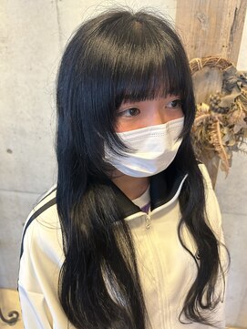 アチーブ ヘア デザイン(achieve hair design) フェイスレイヤーアッシュブルー顔周りレイヤー10代20代人気
