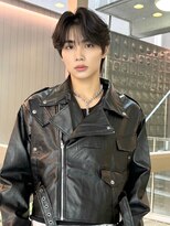 men's/メンズ/フェザーパーマ/ニュアンス/ブルーブラック/黒染め