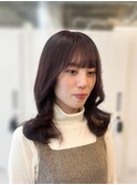 上品なピンクパープルブラウン×レイヤーカット◎ 佐藤