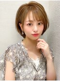 ★くびレイヤーエモージュ斜めバングイメチェン愛されショート