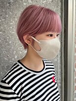 原宿ミルクティーベージュブリーチハイトーンカラーダブルカラー