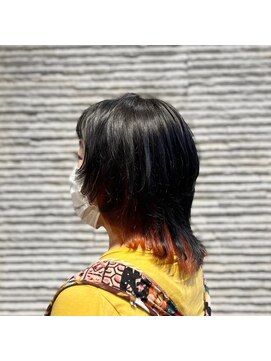 ビスイル 秋葉原店(Vis ill) インナーカラー艶髪ネイビーグレーアッシュブラック大人美人